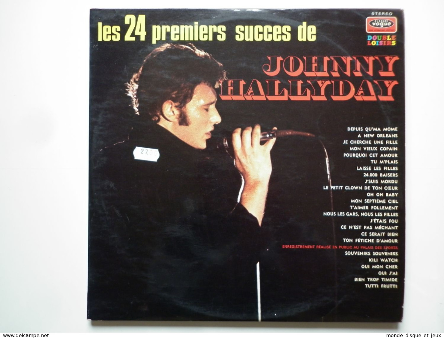 Johnny Hallyday Double 33Tours Vinyles Les 24 Premiers Succès De Johnny Hallyday Disques Label Rose Et Blanc Lettre C - Sonstige - Franz. Chansons