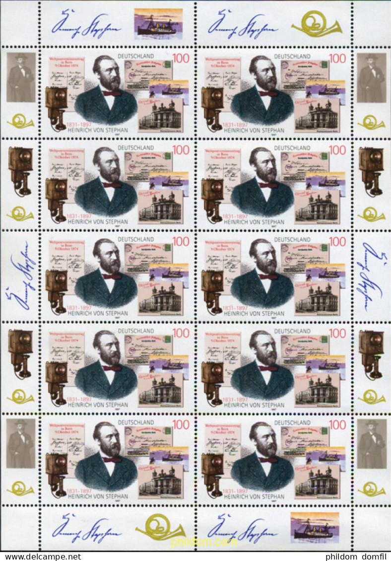 146615 MNH ALEMANIA FEDERAL 1997 CENTENARIO DE LA MUERTE DE HEINRICH VON STEPHAN - Unused Stamps