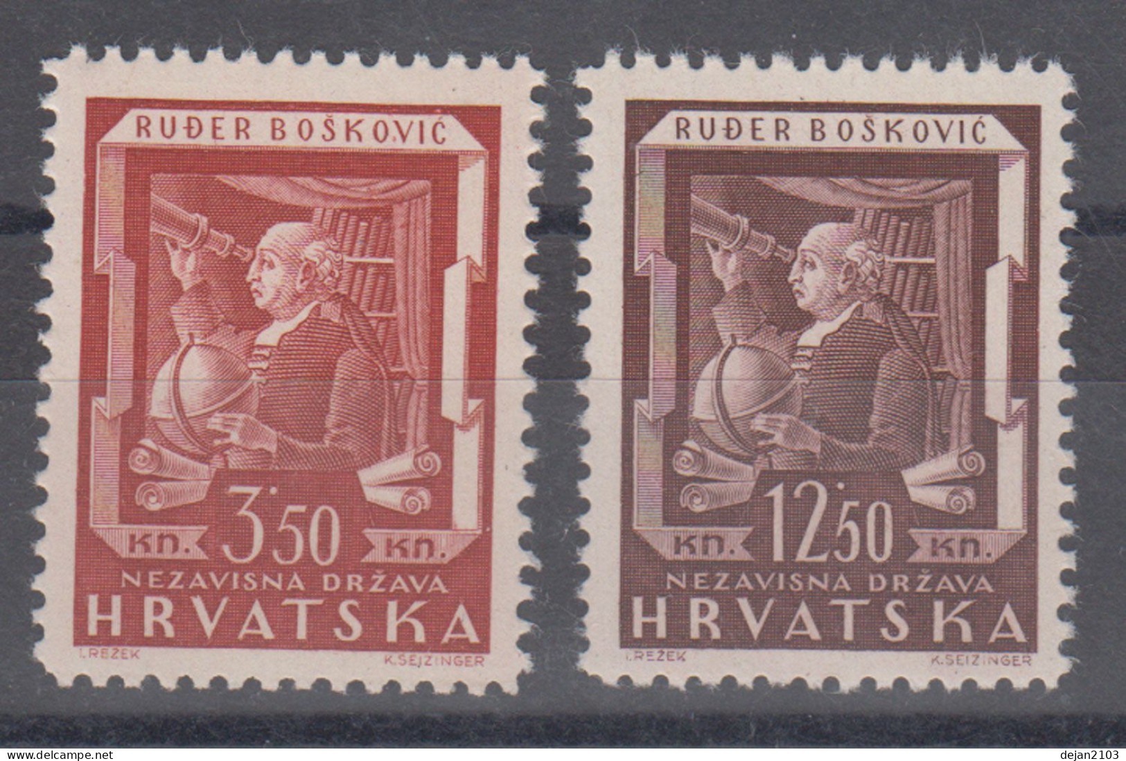 Croatia NDH "Nezavisna Drzava Hrvatska" Ruder Boskovic Mi#148/9 1943 MNH ** - Kroatië