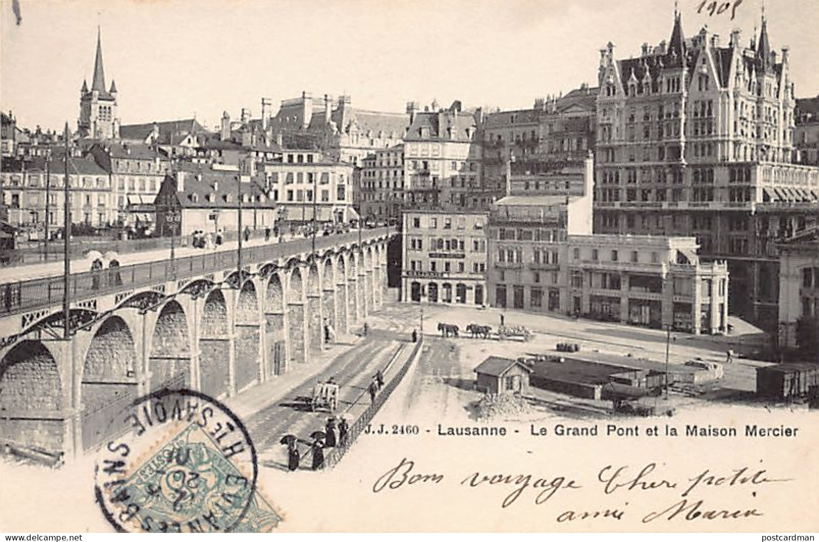 Suisse - LAUSANNE (VD) Le Grand Pont Et La Maison Mercier - Ed. Jullien J.J. 2460 - Lausanne