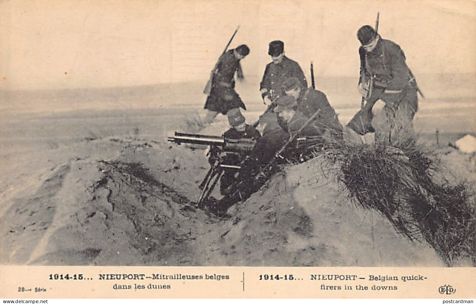 België - NIEUWPOORT (W. Vl.) Belgisch Machinegeweer In De Duinen - Maschinengewehr 08 - Eerste Wereldoorlog - Nieuwpoort