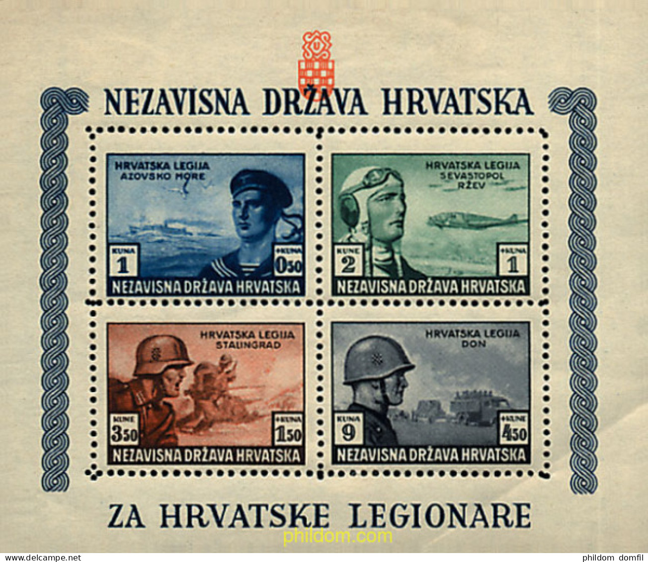 40343 MNH CROACIA 1943 PRO LEGION CROATA - Croatie