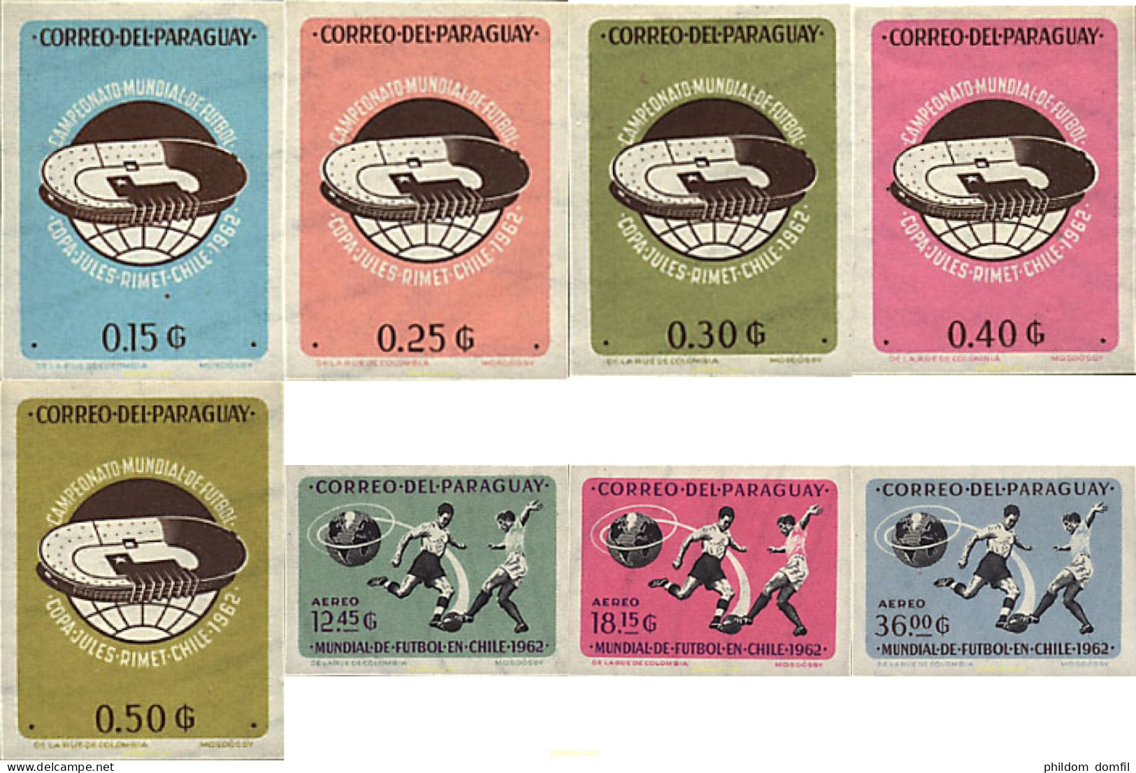 71767 MNH PARAGUAY 1962 COPA DEL MUNDO DE FUTBOL. CHILE-62 - Paraguay