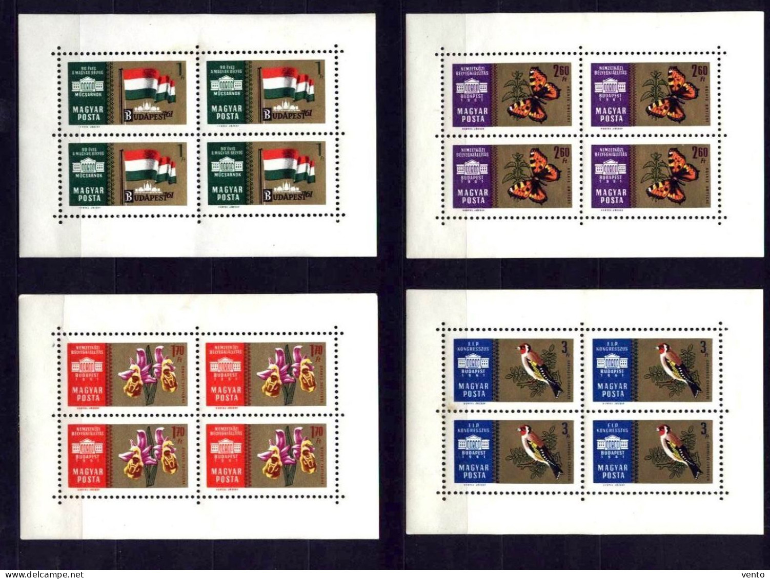 Hungary 1961 Mi 1783-86 Golden Set 4x In BL ** MNH - Unused Stamps