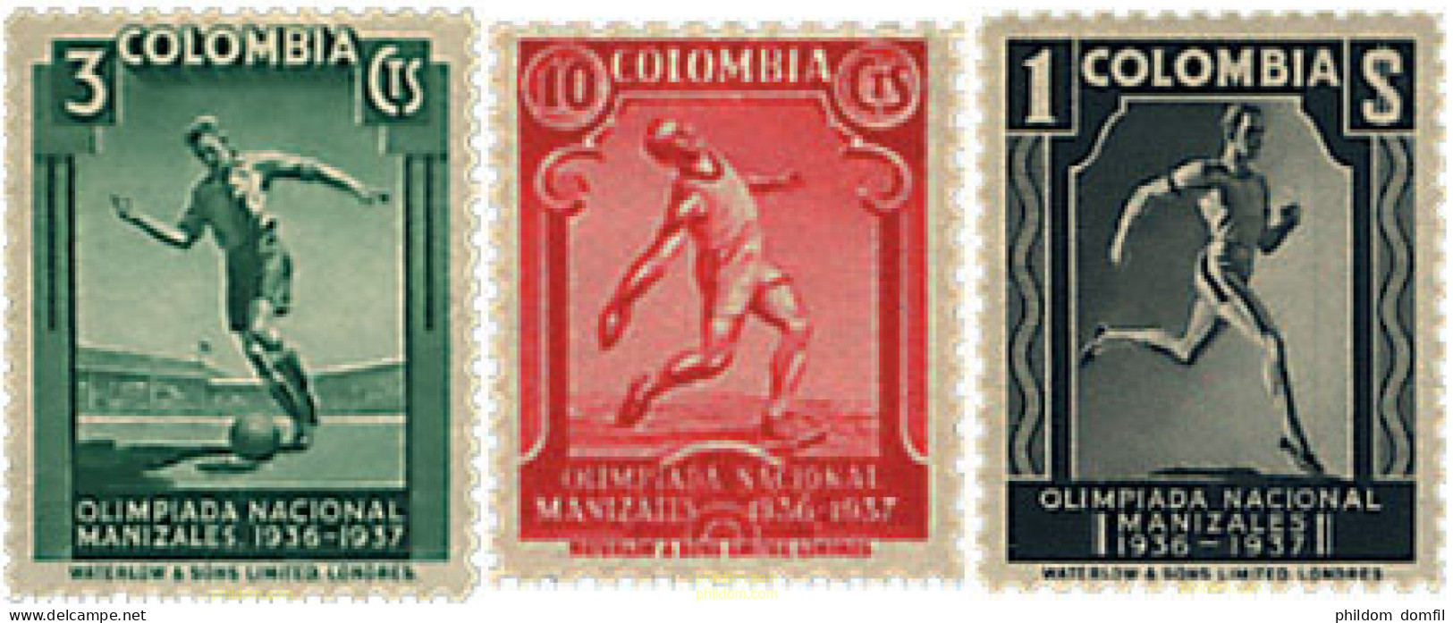 722401 HINGED COLOMBIA 1937 4 JUEGOS OLIMPICOS CENTRO Y SUDAMERICANOS EN MANIZALES. - Colombie