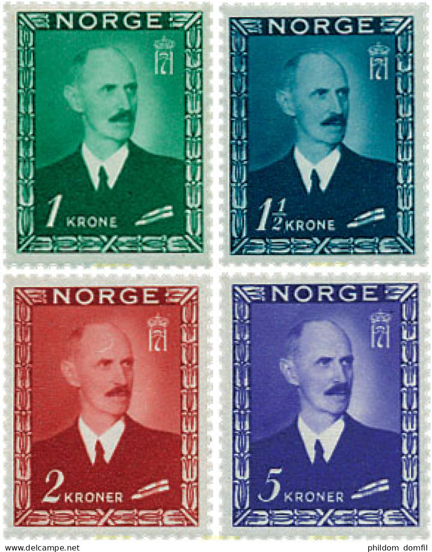 101910 MNH NORUEGA 1946 PERSONAJES - Unused Stamps