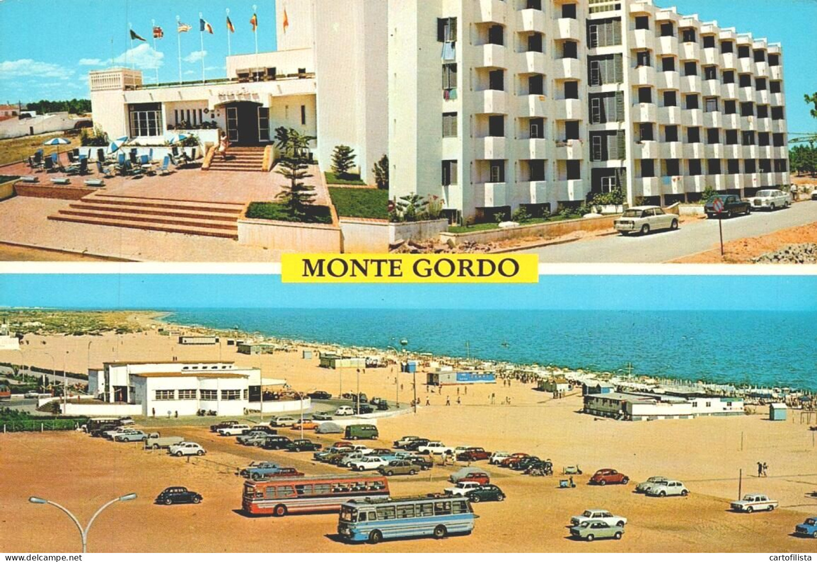 MONTE GORDO, V.R. Sº. António, Algarve - Vários Aspetos, BUS  (2 Scans) - Faro