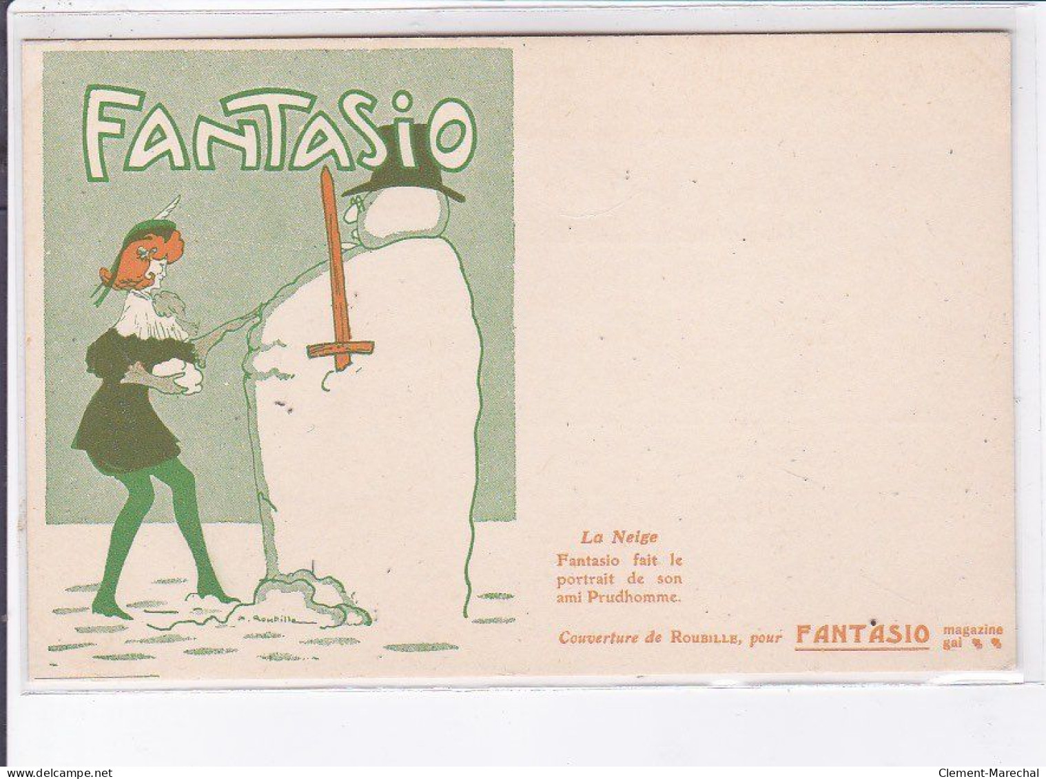 PUBLICITE :magasine FANTASIO Illustrée Par Roubille  (bonhomme De Neige) - Très Bon état - Publicité