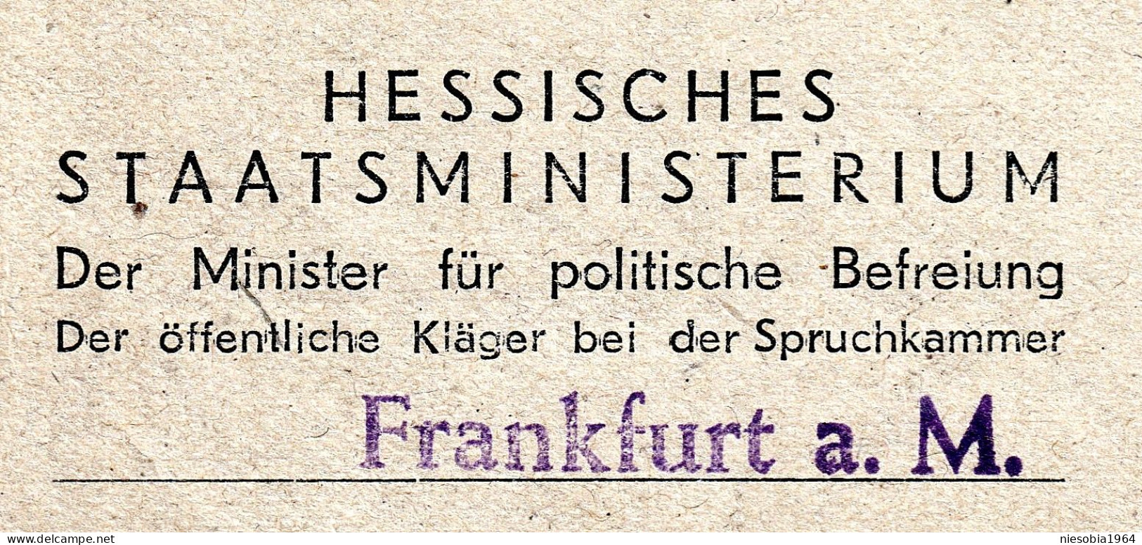 Post Document Releasing The German Karl Schwarz From Any Responsibility For German Nazism And War Crimes. 6 VI 1947 - Cartas & Documentos