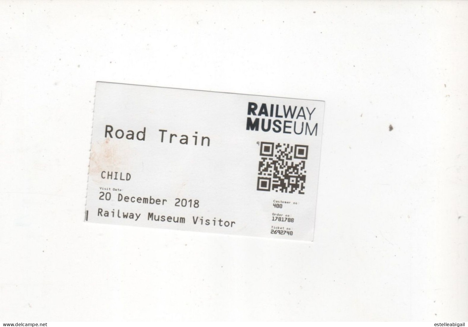 Ticket Road - Train  Railway Museum - Tickets - Vouchers