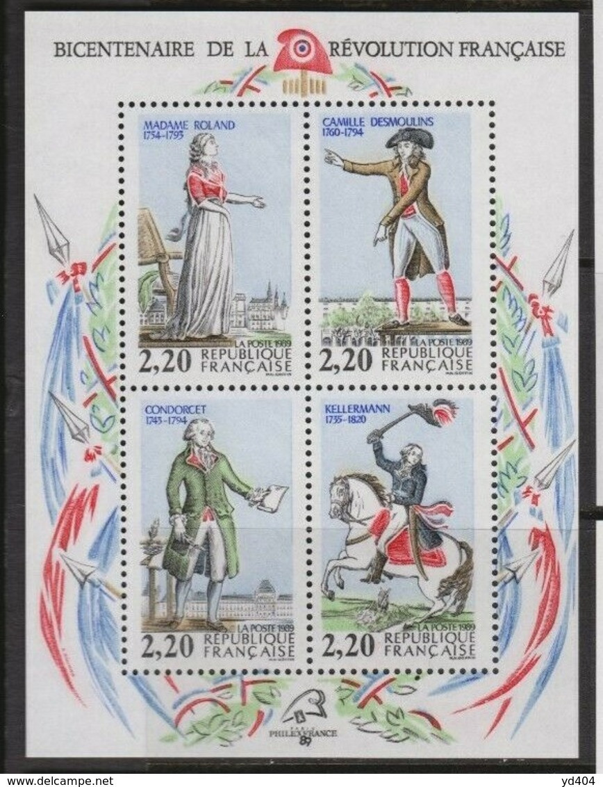 FR3218 - FRANCE – 1989 - BLOCKS - BLOCS - REVOLUTION FRANCAISE - Y&T # 10 NEUF ** MNH - Cote 4,50 € - Ongebruikt