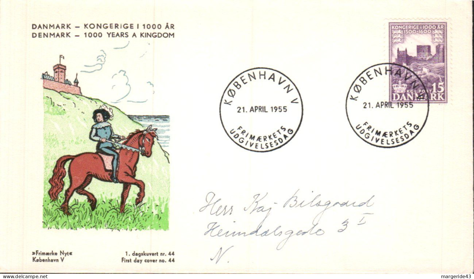 DANEMARK LETTRE FDC 1955 - FDC