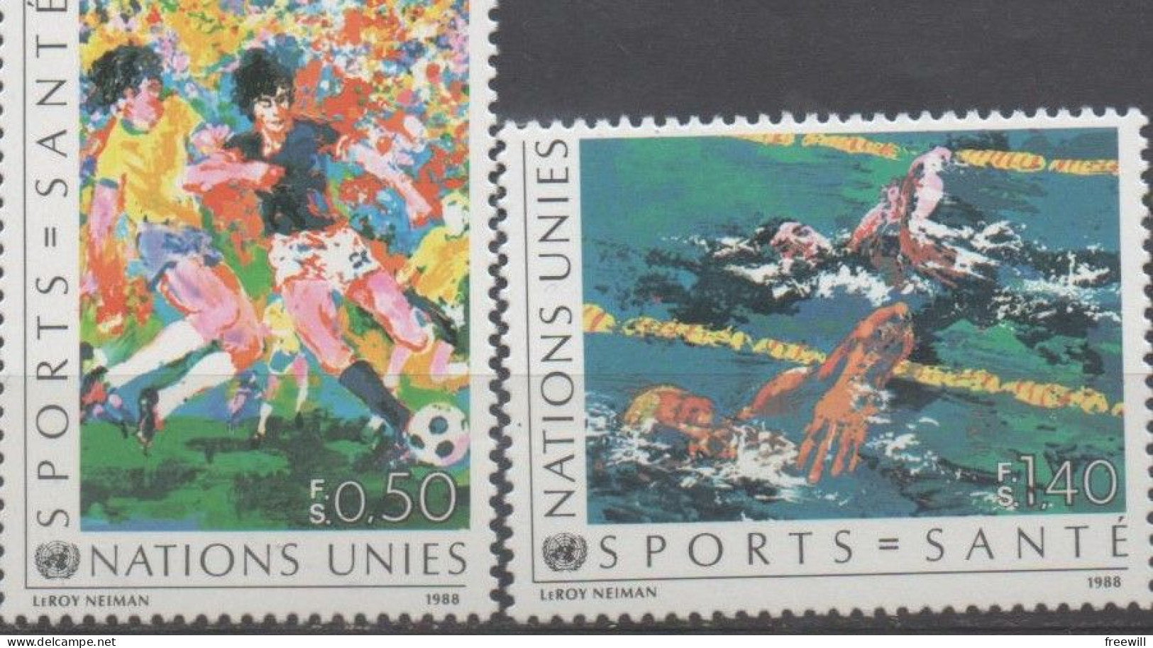 Nations Unies United Nations  Sport Et Santé XXX 1988 - Unused Stamps