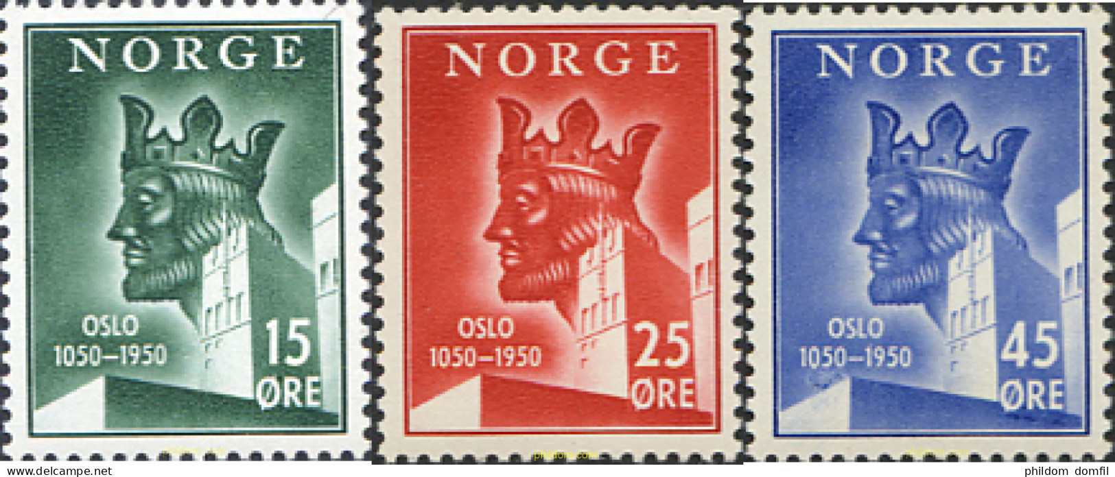 672755 HINGED NORUEGA 1950 9 CENTENARIO DE LA FUNDACION DE OLSO - Used Stamps