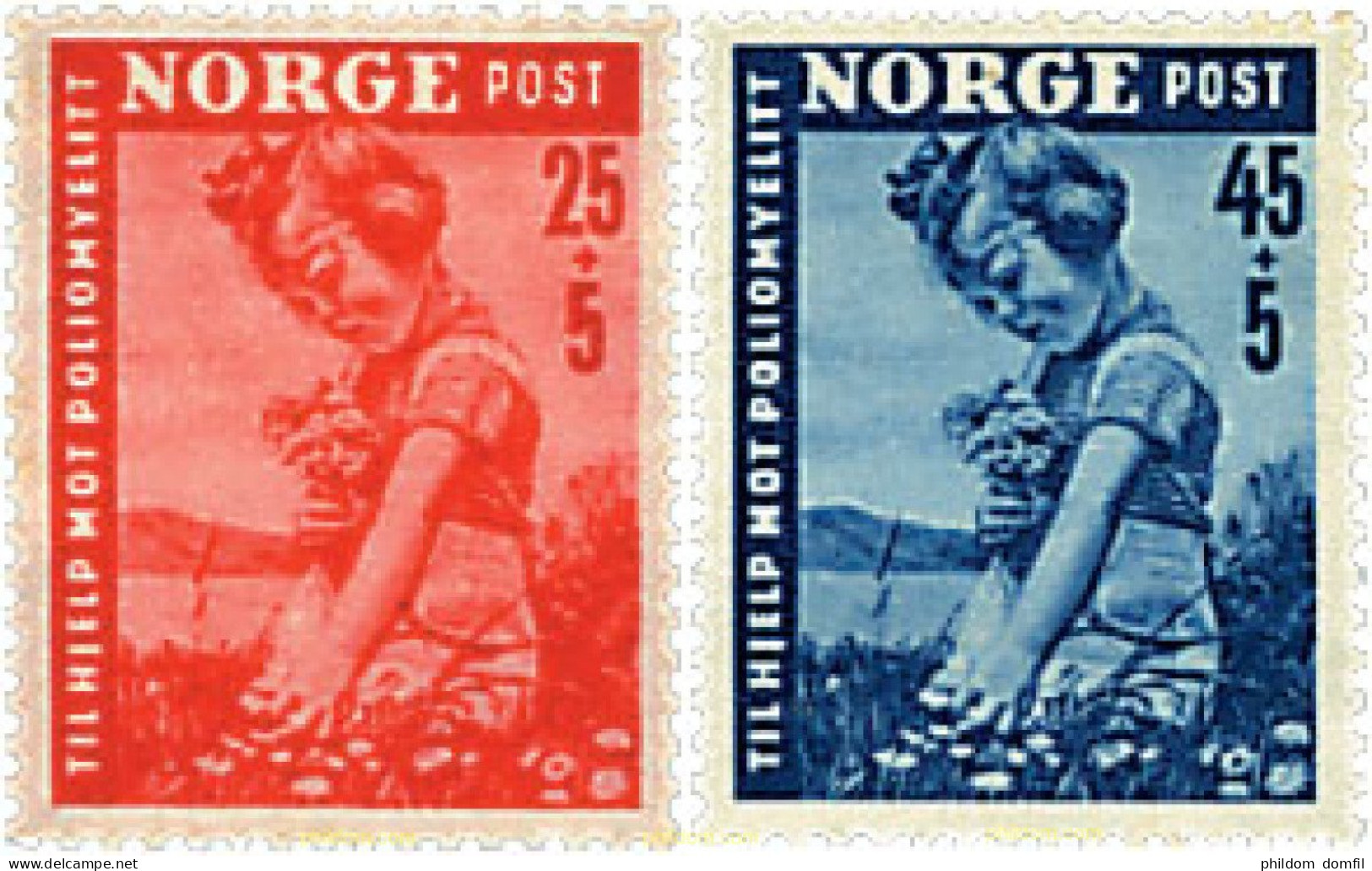 94869 MNH NORUEGA 1950 PRO POLIOMIELITIS - Unused Stamps