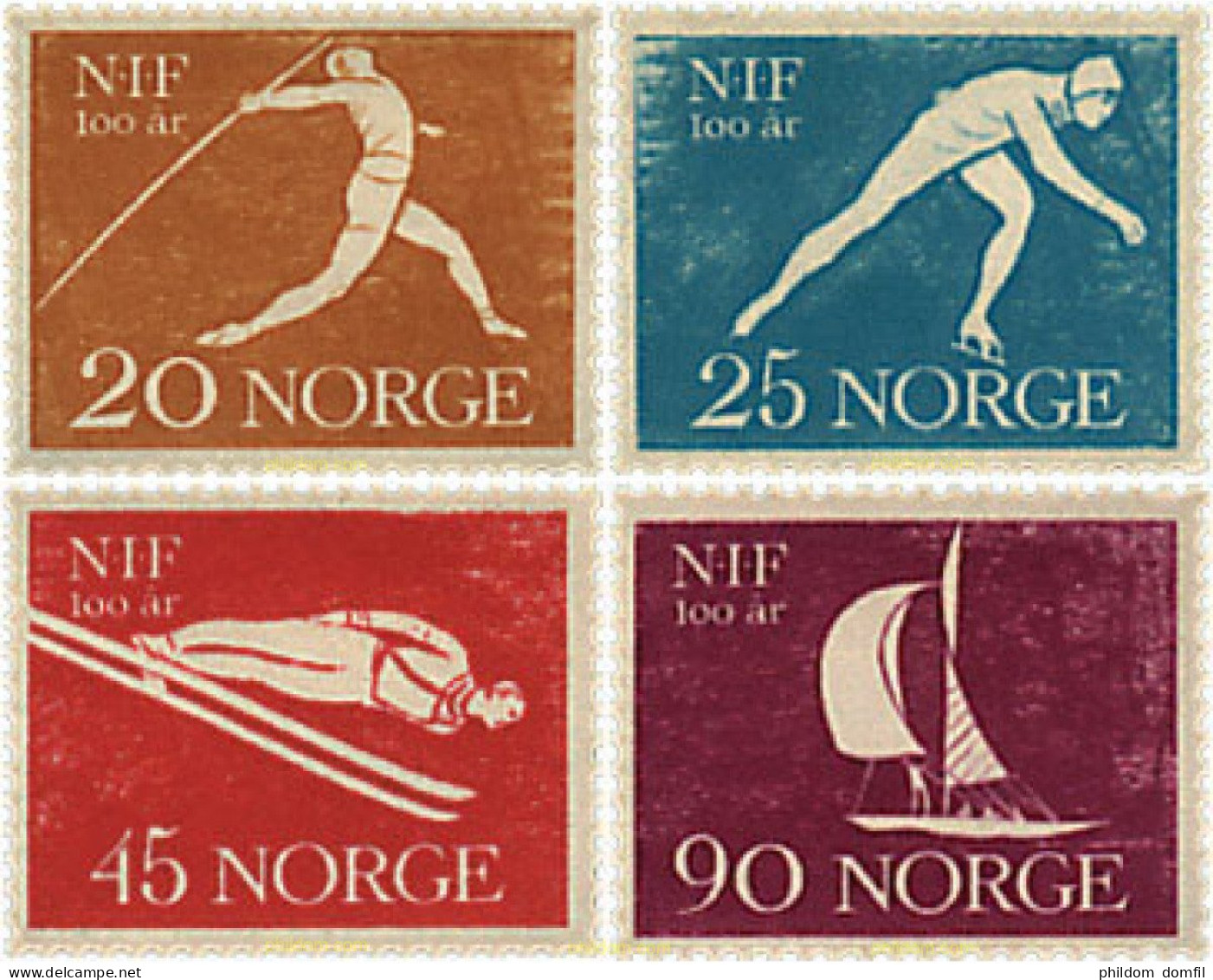 231994 HINGED NORUEGA 1961 CENTENARIO DE LA UNION DEPORTIVA. - Usados