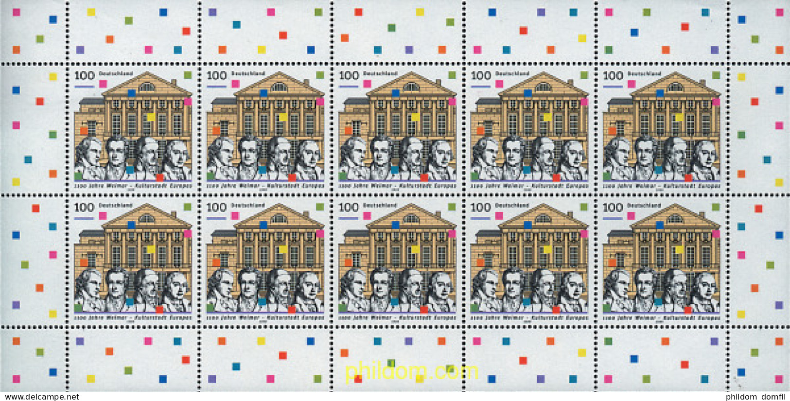 9917 MNH ALEMANIA FEDERAL 1999 1100 ANIVERSARIO DE WEIMAR, CIUDAD CULTURAL 1999 - Ungebraucht