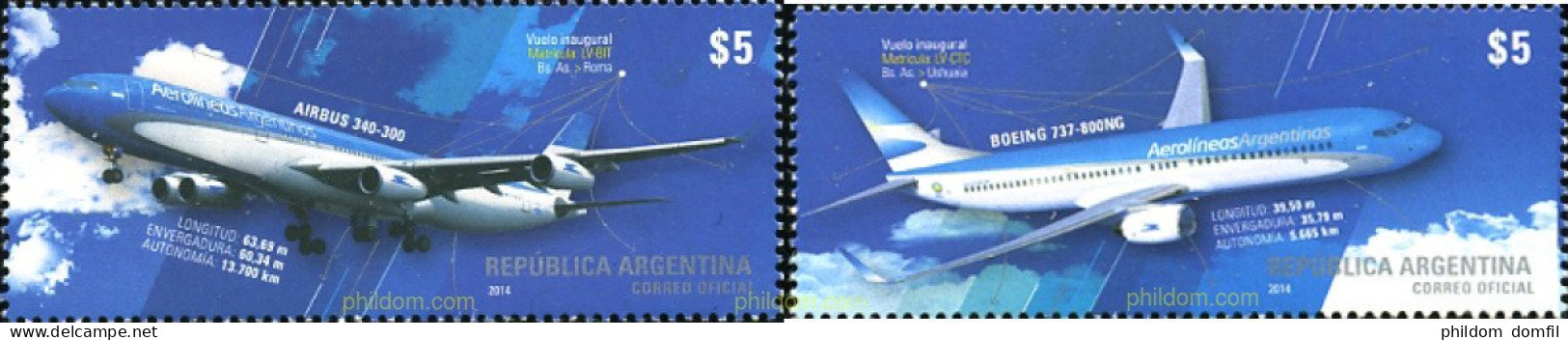 336455 MNH ARGENTINA 2014 AVIACION CIVIL - Unused Stamps