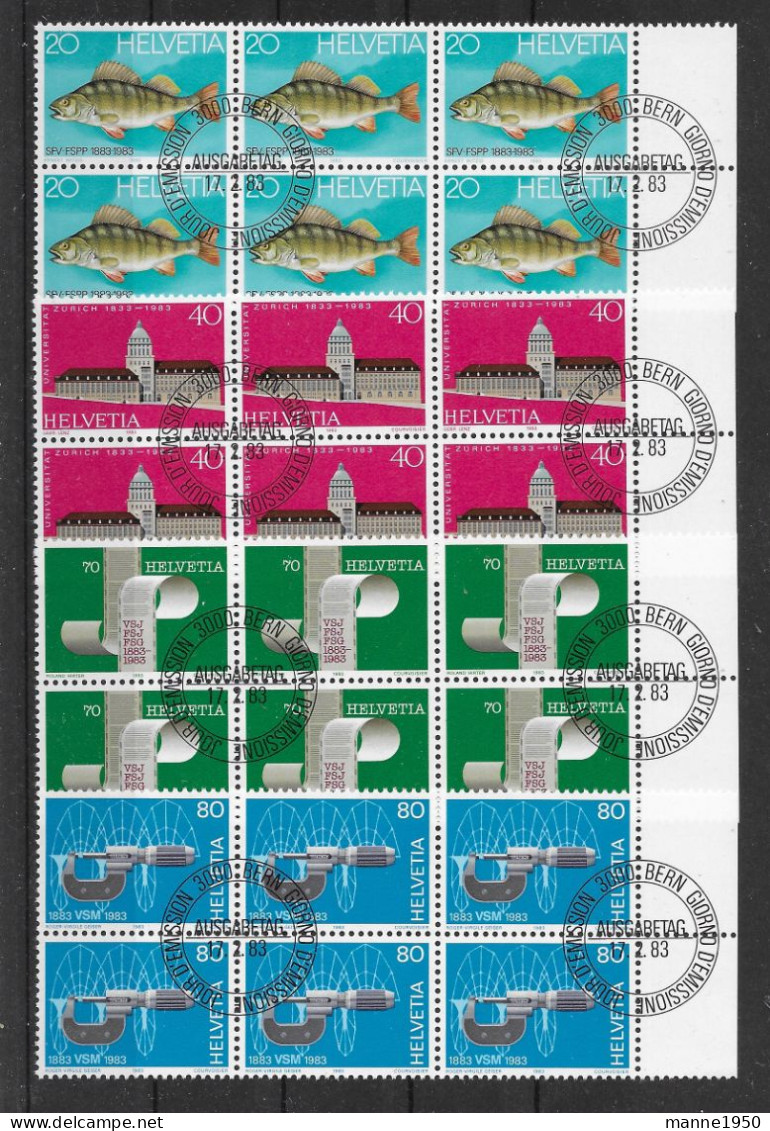 Schweiz 1983 Jahresereignisse Mi.Nr. 1245/48 Kpl. 6er Blocksatz Gestempelt - Oblitérés