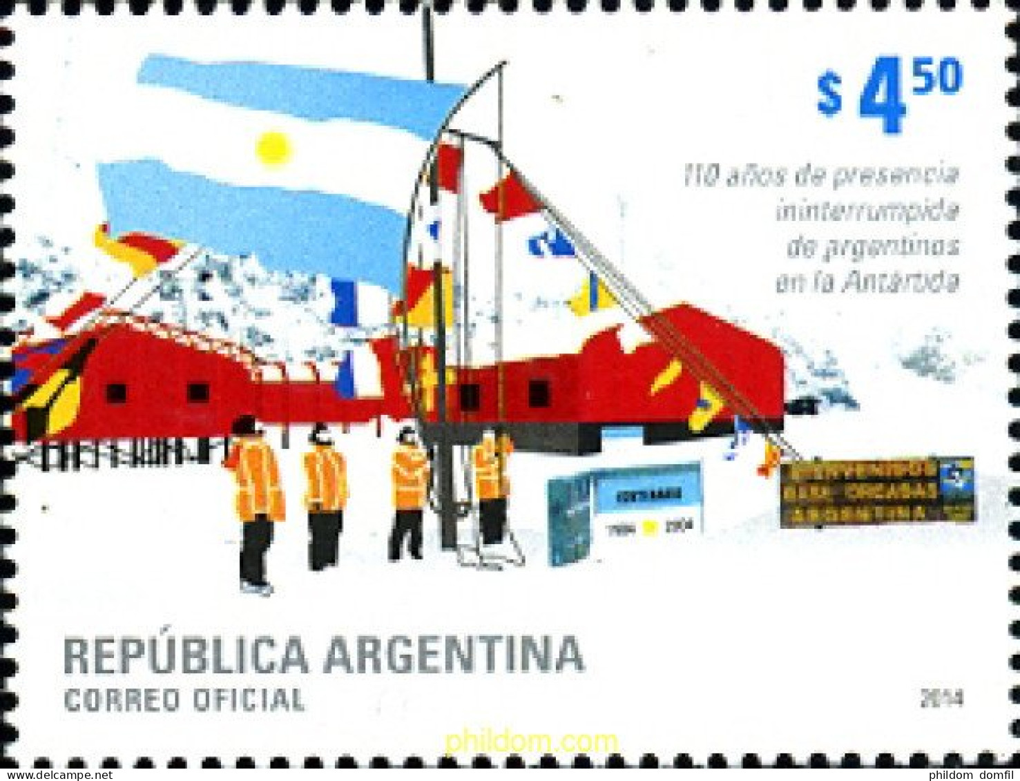 318473 MNH ARGENTINA 2014 110 ANIVERSARIO DE LA PRESENCIA ARGENTINA EN LA ANTARTICA - Ongebruikt