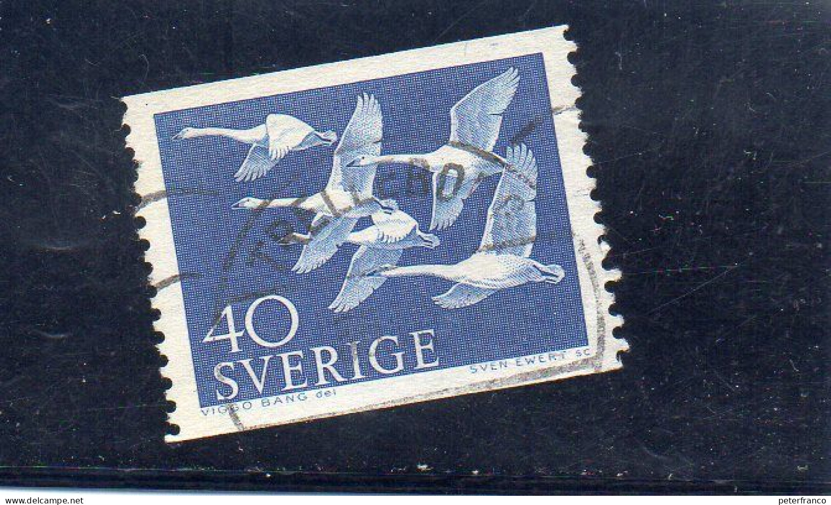 1956 Svezia - Cigni - Oblitérés