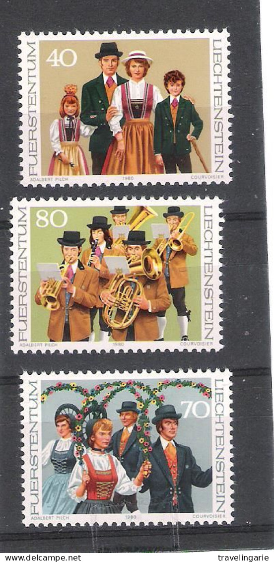 Liechtenstein 1980 Traditional Costumes ** MNH - Unused Stamps