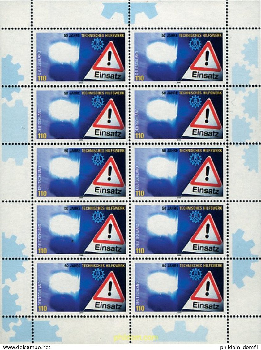 9978 MNH ALEMANIA FEDERAL 2000 50 ANIVERSARIO DEL INSTITUTO FEDERAL. SERVICIO DE SOCORRO TECNICO - Unused Stamps