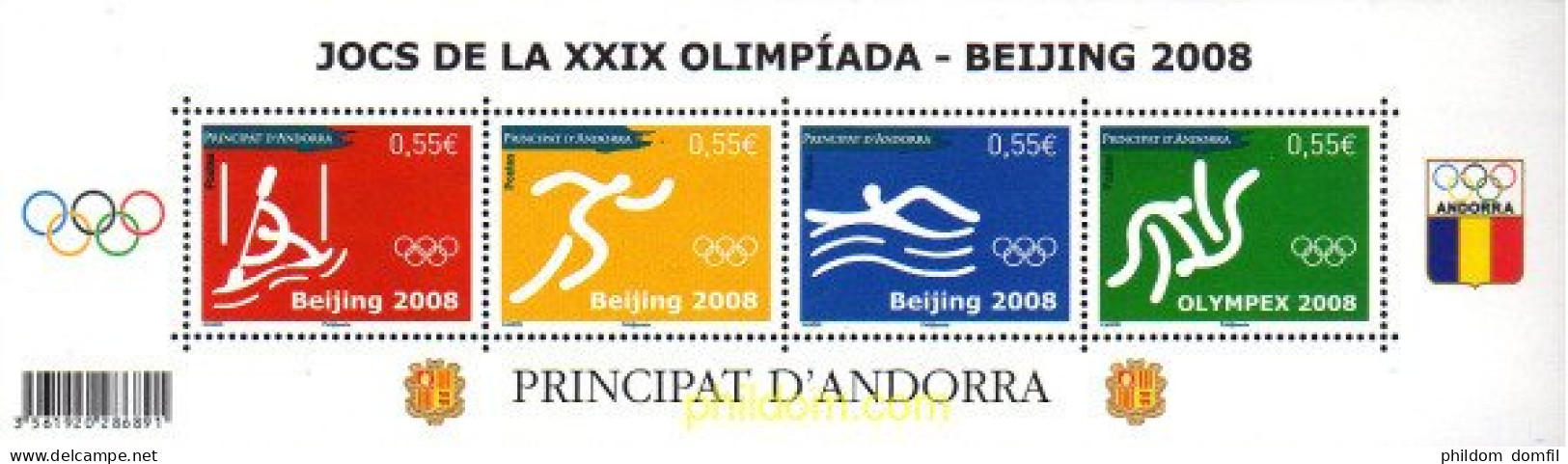 219017 MNH ANDORRA. Admón Francesa 2008 29 JUEGOS OLIMPICOS VERANO PEKÍN 2008 - Other & Unclassified