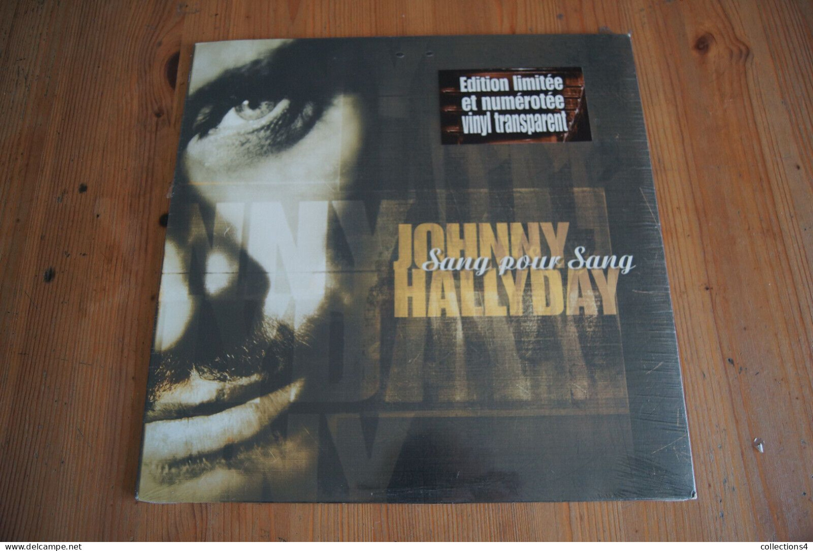 JOHNNY HALLYDAY SANG POUR SANG MAXI 45T TRANSPARENT NUMEROTEE NEUF SCELLE 1999 - 45 Toeren - Maxi-Single