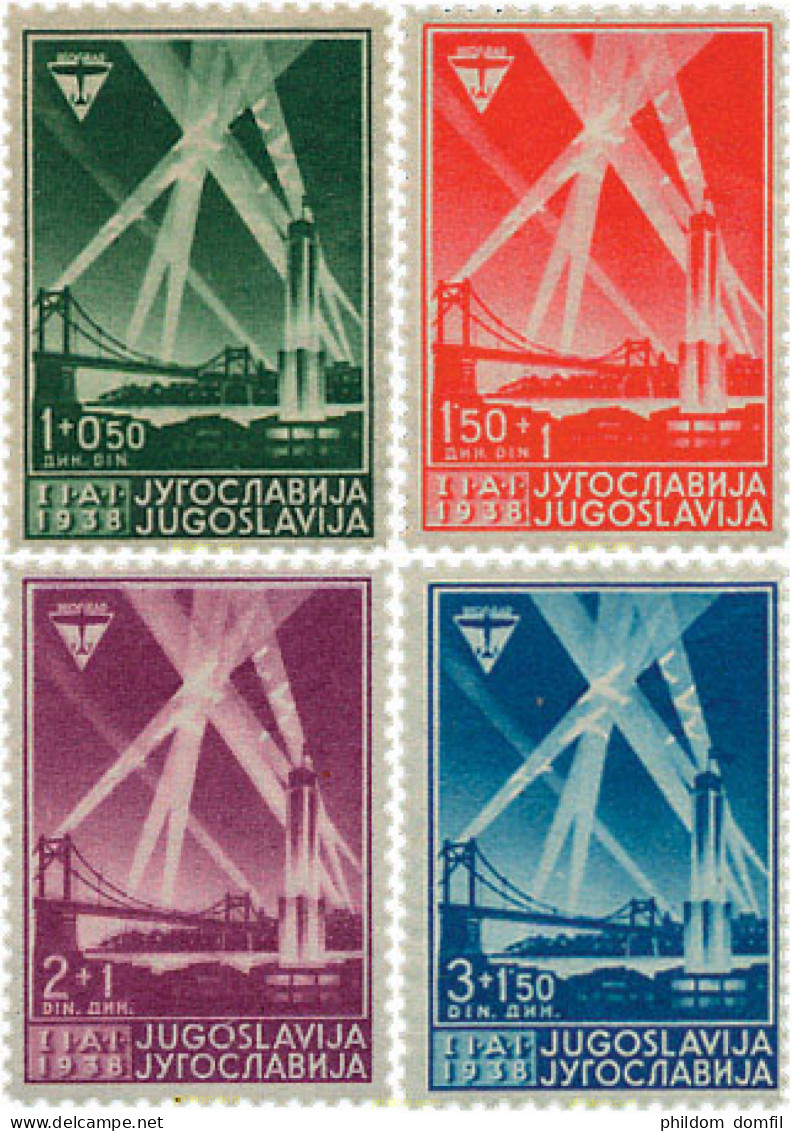 34318 MNH YUGOSLAVIA 1938 A BENEFICIO DEL AEROCLUB YUGOSLAVO - Unused Stamps