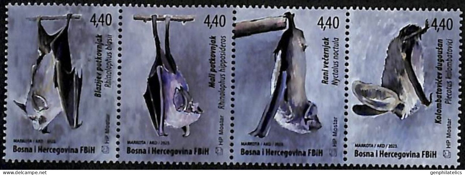 BOSNIA (Croatian) MOSTAR 2023 FAUNA Animals BATS - Fine Set MNH - Bosnie-Herzegovine