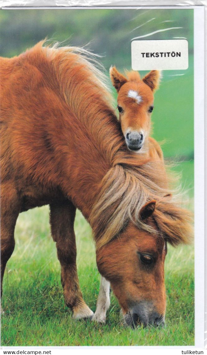 Horse - Cheval - Paard - Pferd - Cavallo - Cavalo - Caballo - Häst - Karto - Double Card - In An Original Plastic Sleeve - Paarden