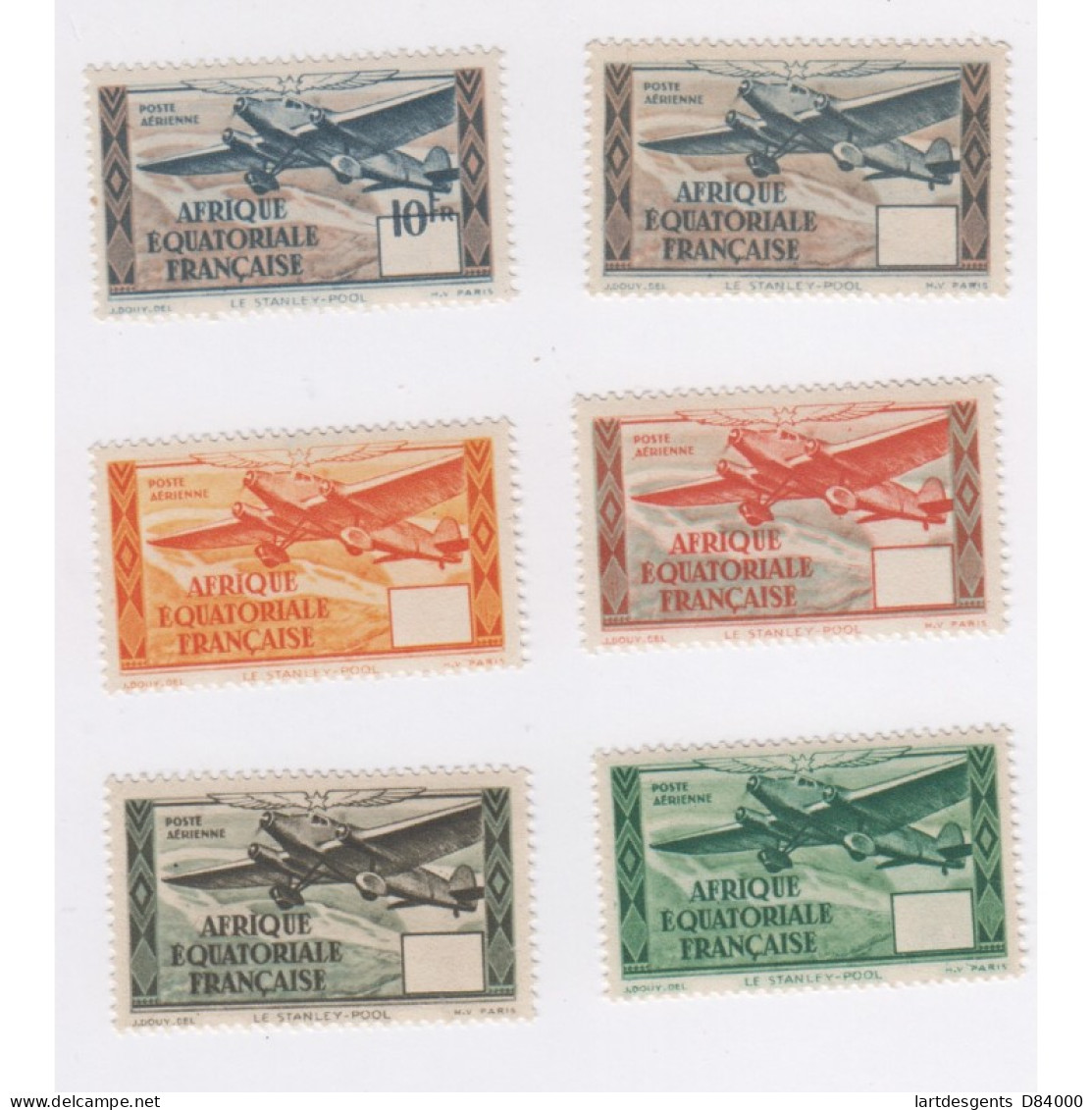 Colonies Françaises AEF 1943 - Timbres Poste Aérienne Variétés N°38 à 41A-  Neufs** - Signés - Lartdesgents - Lettres & Documents