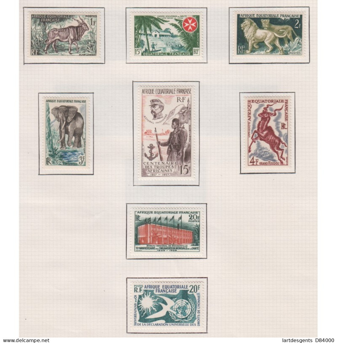 Lot 38 Timbres Colonies AEF Année 1951 à 1957 Dentelés Et Non Dentelés - Neufs Sur Charnières, L'artdesgents.fr - Brieven En Documenten