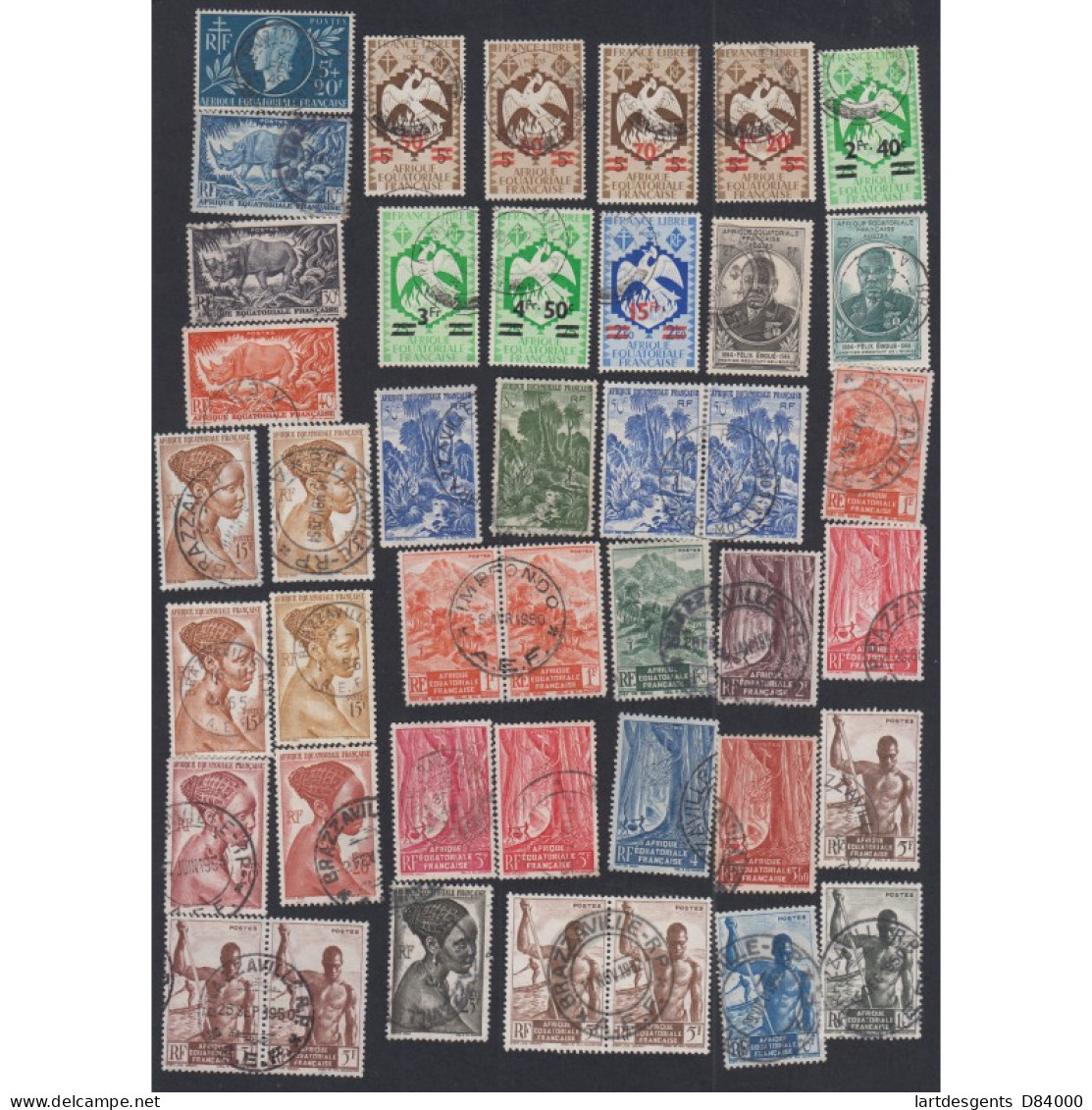 42 Timbres Colonies AEF N°197 à N°226 - 1944-47 -  Cote 75€ Lartdesgents - Lettres & Documents