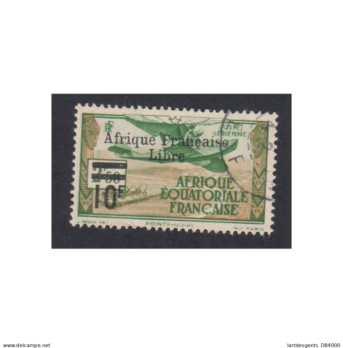 Colonies Françaises AEF 1940-41 - Timbre Poste Aérienne N°20 -  Oblitéré - Cote 120 Euros Lartdesgents - Briefe U. Dokumente