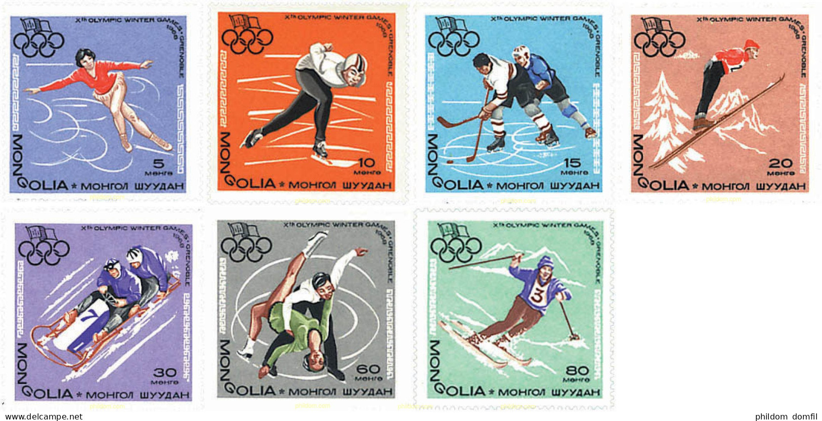 71365 MNH MONGOLIA 1967 10 JUEGOS OLIMPICOS INVIERNO GRENOBLE 1968 - Mongolei