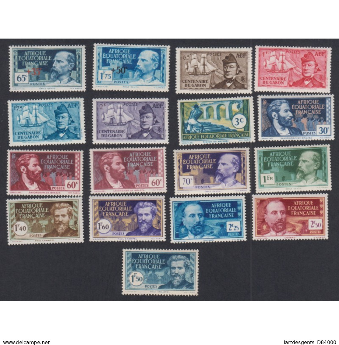 Colonies Série De 17 Timbres Avec Variétés AEF 1938-40, N°64 à 86 Neufs* Lartdesgents - Lettres & Documents