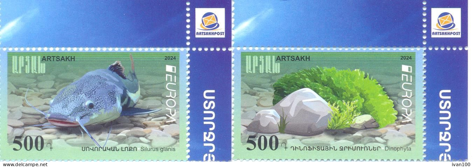 2024. Mountain Karabakh, Europa 2024, Underwater Flora And Fauna, 2v, Mint/** - Armenia