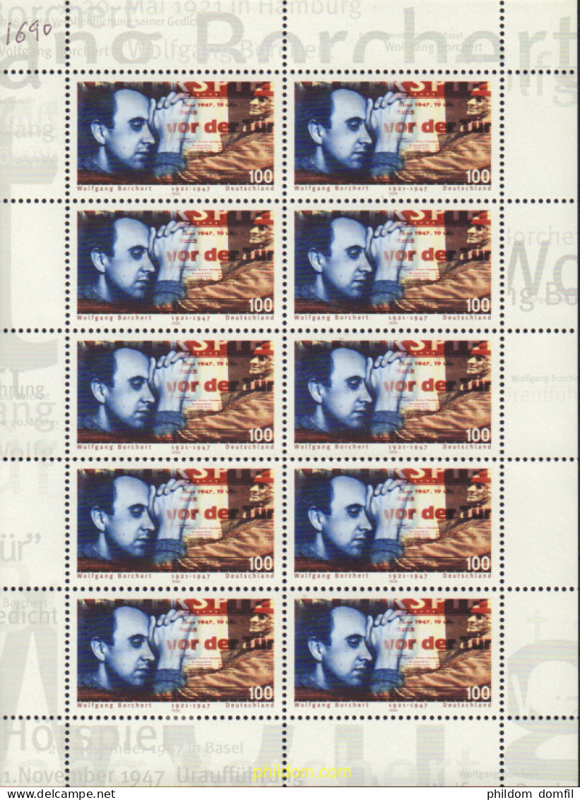 146527 MNH ALEMANIA FEDERAL 1996 75 ANIVERSARIO DEL NACIMIENTO DEL ESCRITOR WOLFGANG BORCHERT - Ungebraucht