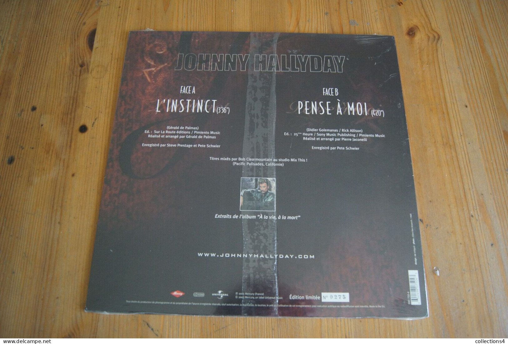JOHNNY HALLYDAY L INSTINCT MAXI 45T NUMEROTEE NEUF SCELLE 2003 - 45 Toeren - Maxi-Single