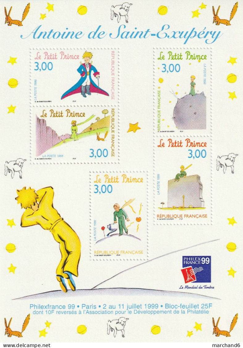 France 1998 Le Petit Prince Philexfrance 99 Expo Philatélique Antoine De Saint Exupéry Bloc Feuillet N°20 Neuf** - Neufs