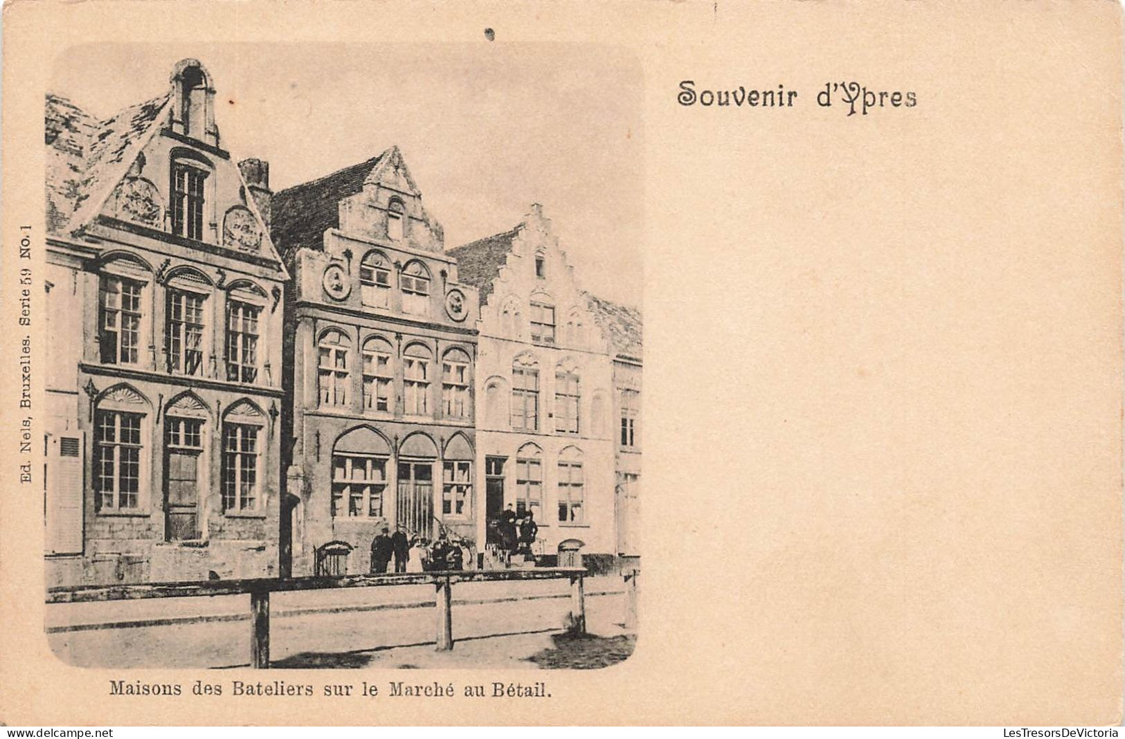 BELGIQUE - Souvenir D'Ypres - Maisons Des Bateliers Sur Le Marché Au Bétail - Carte Postale Ancienne - Ieper