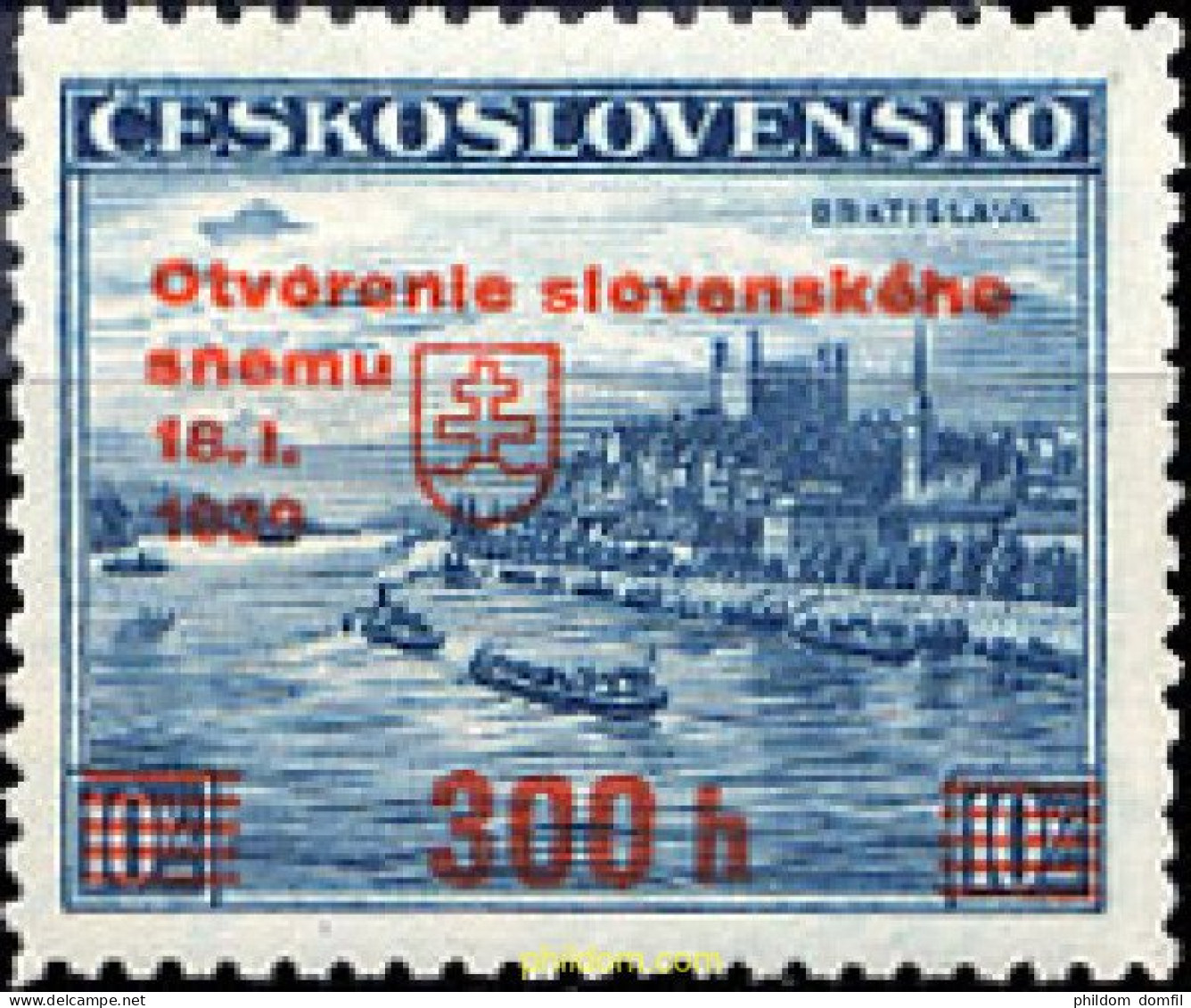 207668 MNH CHECOSLOVAQUIA 1939 APERTURA DEL PARLAMENTO ESLOVACO - Ongebruikt