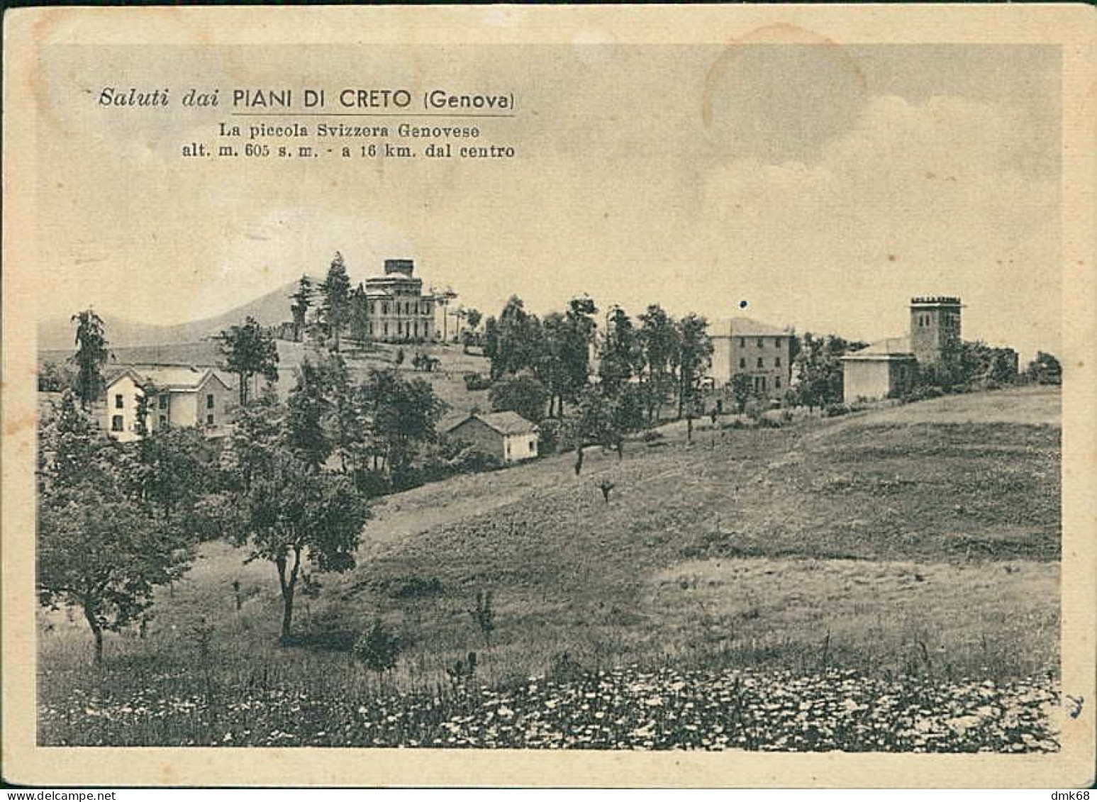 PIANI DI CRETO ( GENOVA ) PANORAMA - LA PICCOLA SVIZZERA GENOVESE - ALBERGO RISTORANTE BELVEDERE - 1956 (20646) - Genova (Genoa)