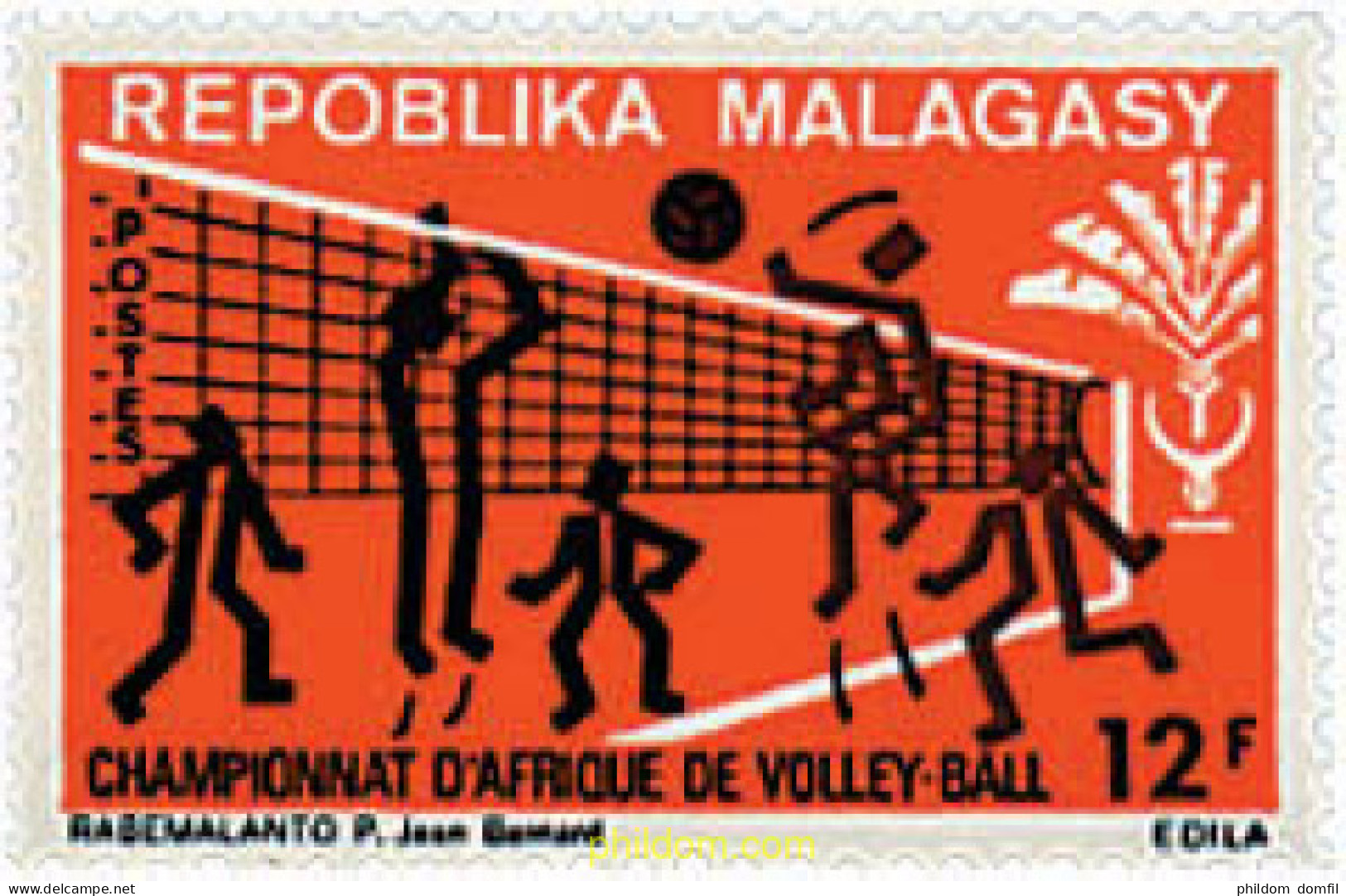 27571 MNH MADAGASCAR 1972 CAMPEONATOS DE BALONVOLEA EN AFRICA - Madagascar (1960-...)