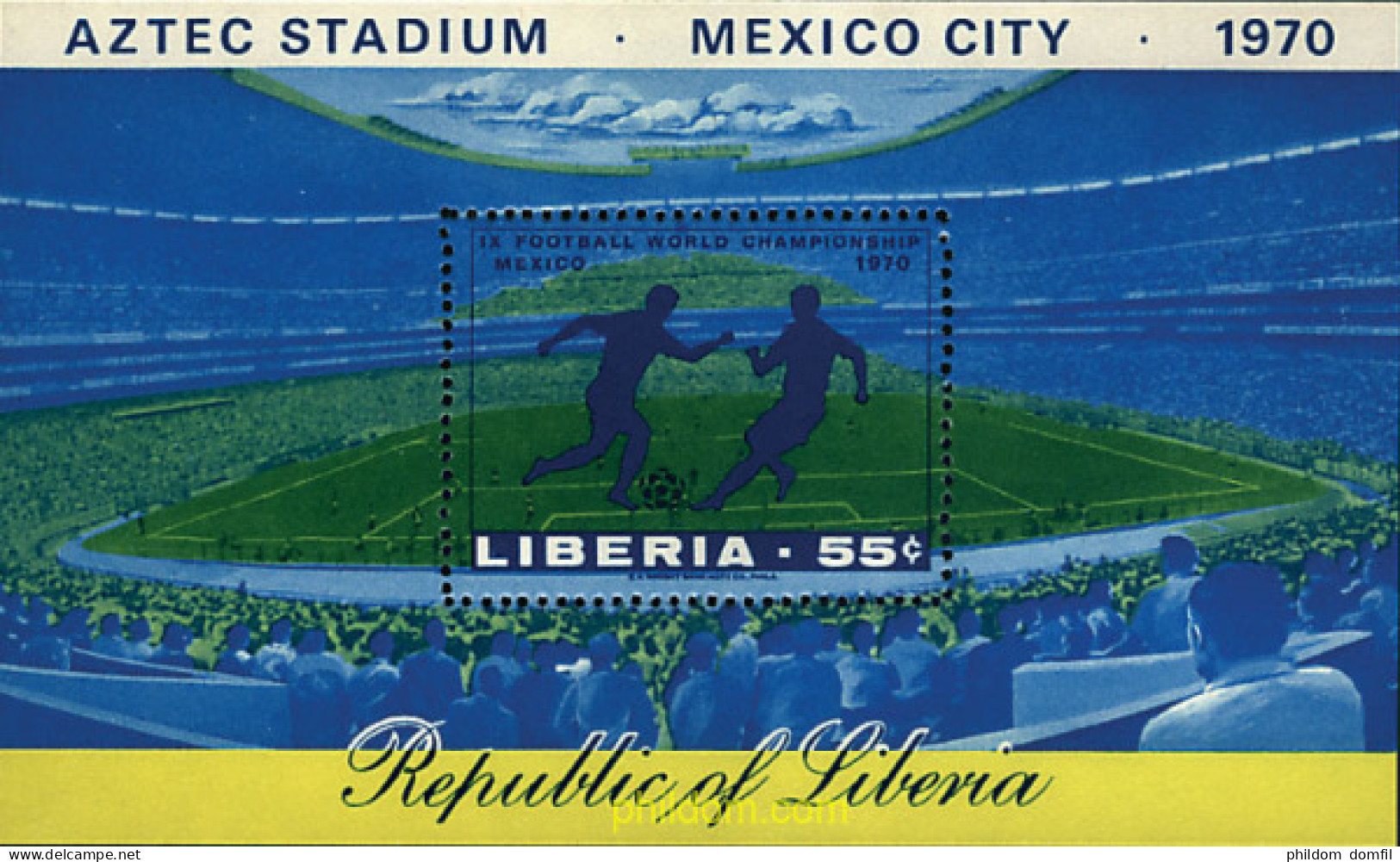 55627 MNH LIBERIA 1970 COPA DEL MUNDO DE FUTBOL. MEXICO-70 - Liberia