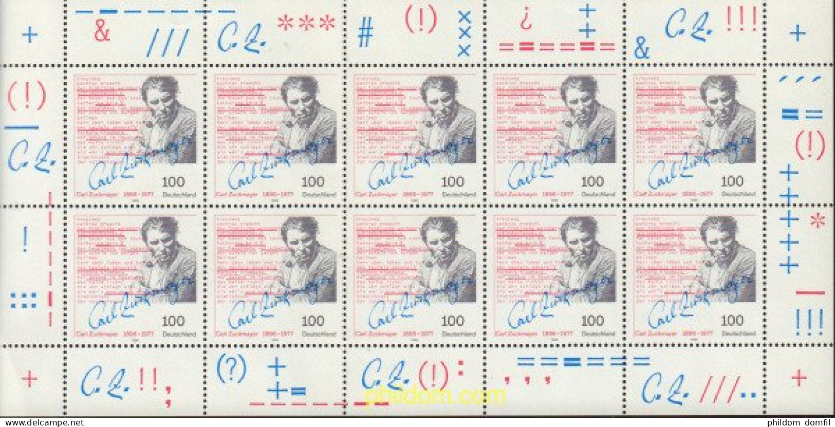 146571 MNH ALEMANIA FEDERAL 1996 CENTENARIO DEL NACIMIENTO DE CARL ZUCKMAYER - Unused Stamps