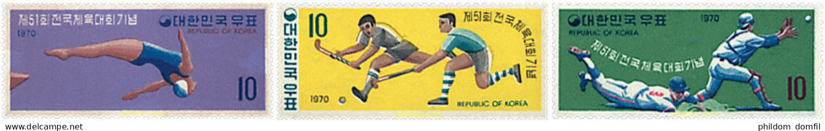 27302 MNH COREA DEL SUR 1970 51 ENCUENTRO DEPORTIVO NACIONAL. - Korea, South