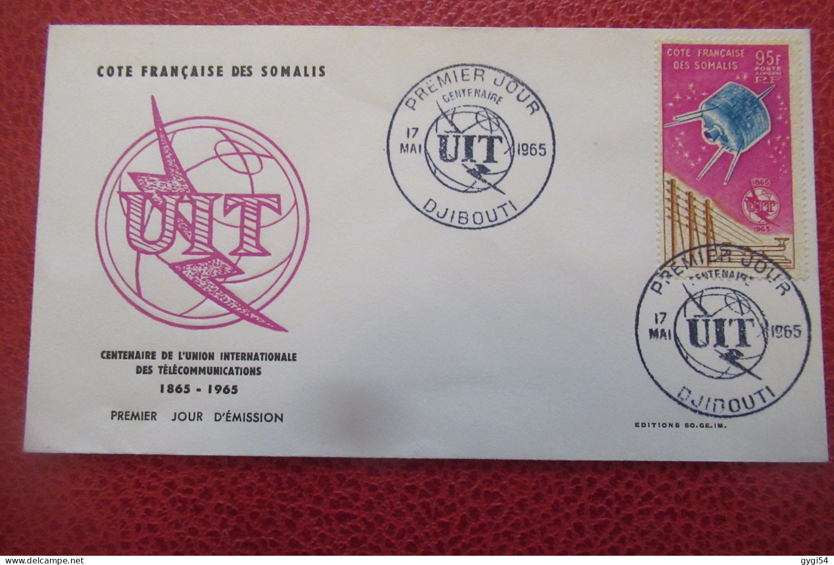 COTE FRANCAISE Des SOMALIS  FDC 1965 Centenaire Des Télécommunications - Briefe U. Dokumente